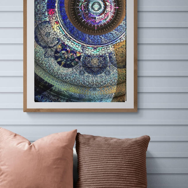 Sacred Geometry Mandala Art Print: Hahnemühle Metallic Paper, Spiritual Wall Decor