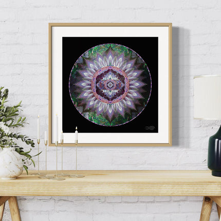 Violet Meadow  Lotus Mandala Wall Art, Sacred Geometry Meditation Print, Spiritual Gift