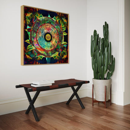 Rainbow Floral Mandala Print, Sacred Geometry Art, Meditation Decor