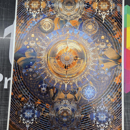 Bronze-Blue Mandala Art Print: Celestial Mandala Constellations  Sacred Geometry Wall Art
