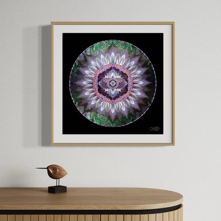 Violet Meadow  Lotus Mandala Wall Art, Sacred Geometry Meditation Print, Spiritual Gift