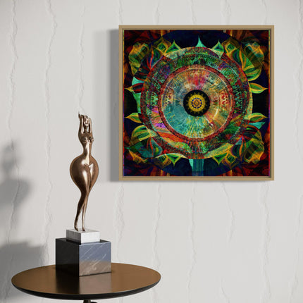 Rainbow Floral Mandala Print, Sacred Geometry Art, Meditation Decor