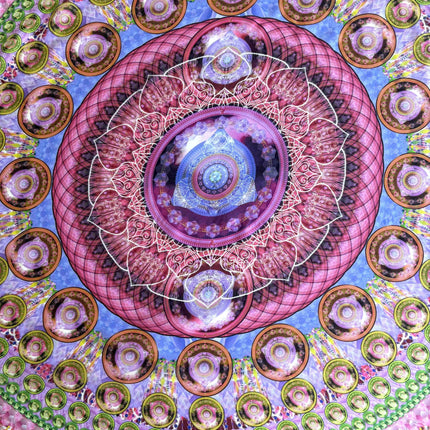 Pink Mandala Silk Scarf, Mandala Art Shawl, Limited Edition Italian Design Gift for Her