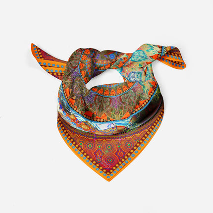 Mandala Silk Scarf, Designer Italian Silk, Limited Edition (90cm)