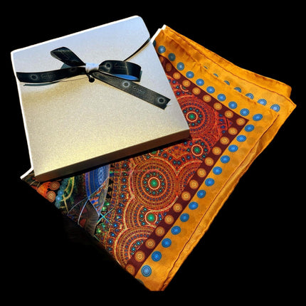 Mandala Silk Scarf, Designer Italian Silk, Limited Edition (90cm)