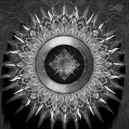 Black and Silver Mandala Print: Geometric Boho Zen Wall Art