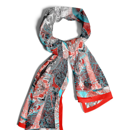 Boho Mandala Silk Scarf, Mandala Art Shawl, Limited Edition Italian Design Gift for Her