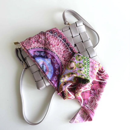 Pink Mandala Silk Scarf, Mandala Art Shawl, Limited Edition Italian Design Gift for Her