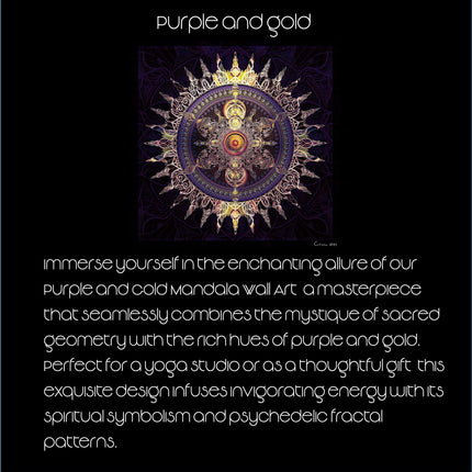 Purple and Gold Mandala Art Print: Sacred Geometry, Spiritual Symbol