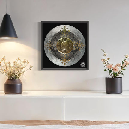 Guardian Radiance  Golden Sanctuary Mandala Wall Art for Deep Calm and Abundance Mandala Art Print |