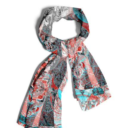 Boho Mandala Silk Scarf, Mandala Art Shawl, Limited Edition Italian Design Gift for Her