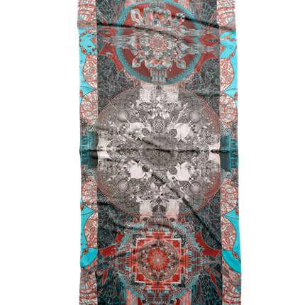 Boho Mandala Silk Scarf, Mandala Art Shawl, Limited Edition Italian Design Gift for Her