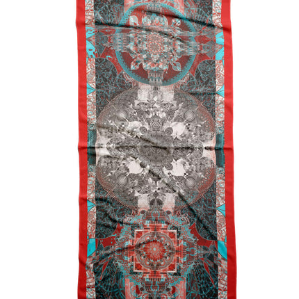 Boho Mandala Silk Scarf, Mandala Art Shawl, Limited Edition Italian Design Gift for Her
