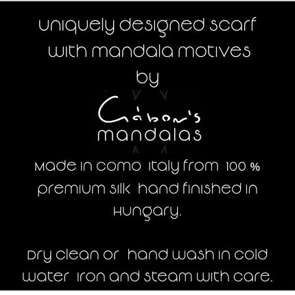 Boho Mandala Silk Scarf, Mandala Art Shawl, Limited Edition Italian Design Gift for Her