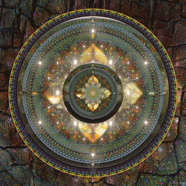 Emerald Light Mandala Print  Sacred Geometry Wall Art, Spiritual Home Decor