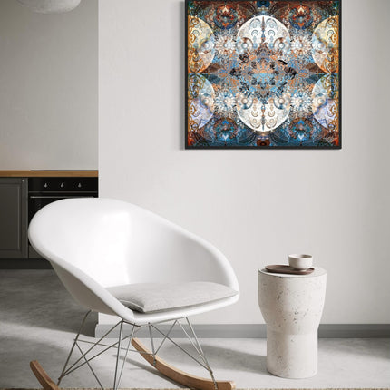 Cosmic Mandala Art Print: Spiritual Boho Decor, Sacred Geometry Print, Hahnemühle Metallic Paper,