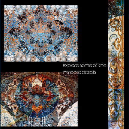 Cosmic Mandala Art Print: Spiritual Boho Decor, Sacred Geometry Print, Hahnemühle Metallic Paper,