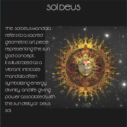 Golden Sun Mandala Print, Sacred Geometry Cosmic Wall Art, Boho Home Decor