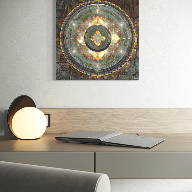 Emerald Mandala Wall Art, Large Sacred Geometry Spiritual Print, Spiritual Home Decor,for Yoga Studio, Office or Living Room
