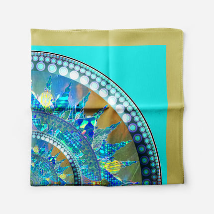 Boho Mandala Silk Scarf, Mandala Art Shawl, Limited Edition Italian Design Gift for Her