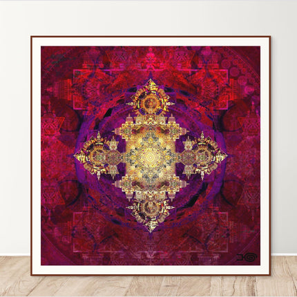 Sacred Geometry Mandala Art Print: Hahnemühle Metallic Paper, Spiritual Symbol