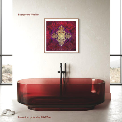 Sacred Geometry Mandala Art Print: Hahnemühle Metallic Paper, Spiritual Symbol