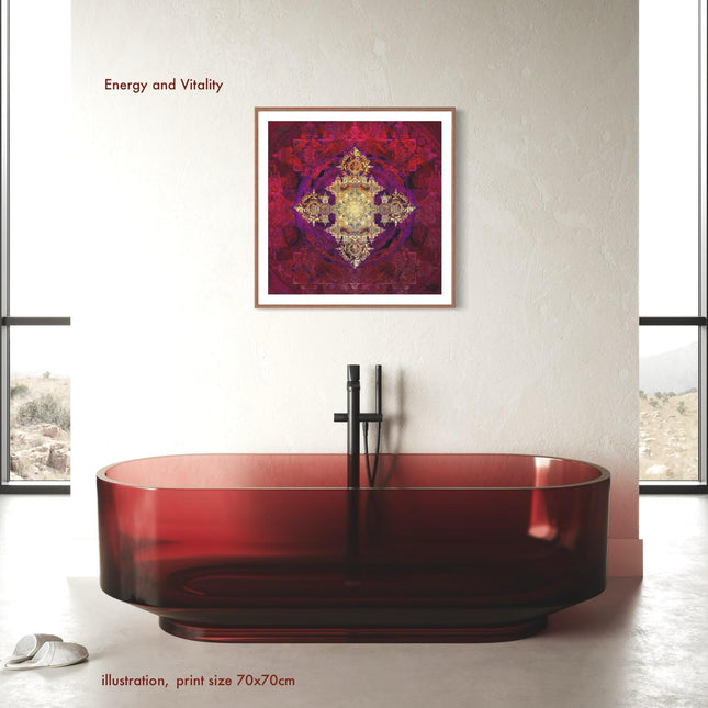 Sacred Geometry Mandala Art Print: Hahnemühle Metallic Paper, Spiritual Symbol