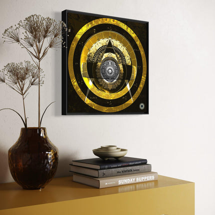 Geometry Gold Mandala Wall Art  Mystical Clock Print, Spiritual Decor