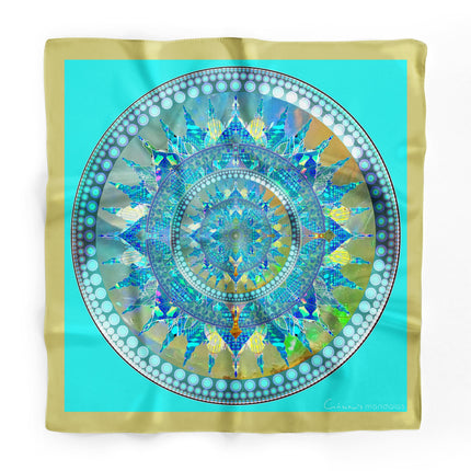 Boho Mandala Silk Scarf, Mandala Art Shawl, Limited Edition Italian Design Gift for Her