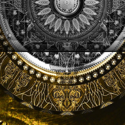 Geometry Gold Mandala Wall Art  Mystical Clock Print, Spiritual Decor