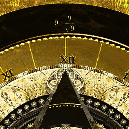 Geometry Gold Mandala Wall Art  Mystical Clock Print, Spiritual Decor