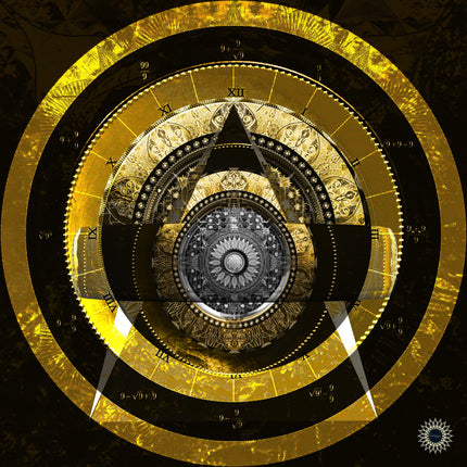 Geometry Gold Mandala Wall Art  Mystical Clock Print, Spiritual Decor