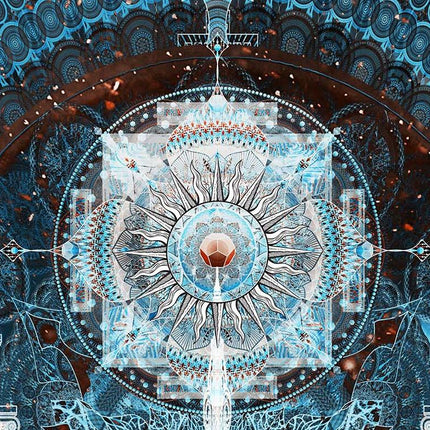 Mandala Crystal Temple -Architecture Wall Art Print, geometric design