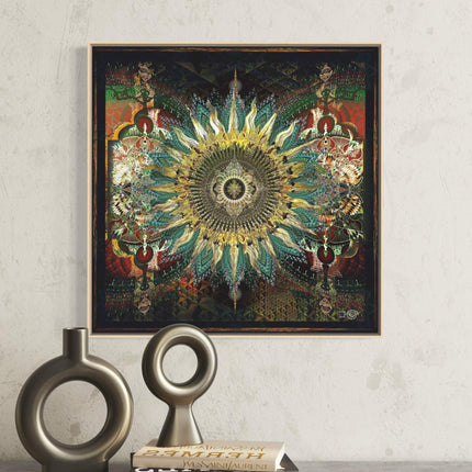 Colorful Mandala Sun Symbol | Detailed Digital Drawing | Intricate Boho Wall Art Printable