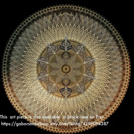 Gold Mandala Meditations-Kunstdruck: Boho-Wandkunst für friedliche Dekoration