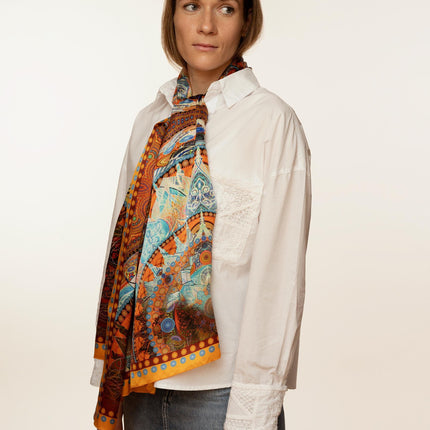 Mandala Silk Scarf, Designer Italian Silk, Limited Edition (90cm)