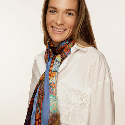 Boho Chic Style, Mandala Silk Scarf, Mandala Art Shawl, Limited Edition Italian Design Gift for Her