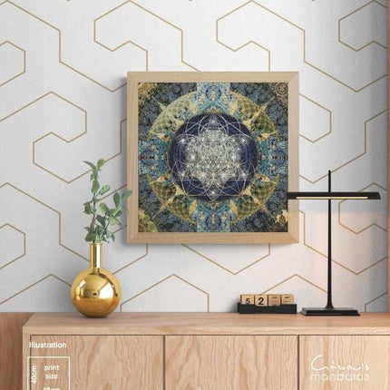 Celestial Harmony Mandala  Blue & Gold Light