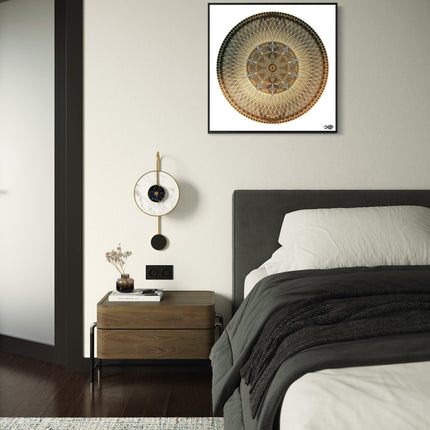 Gold Mandala Meditations-Kunstdruck: Boho-Wandkunst für friedliche Dekoration