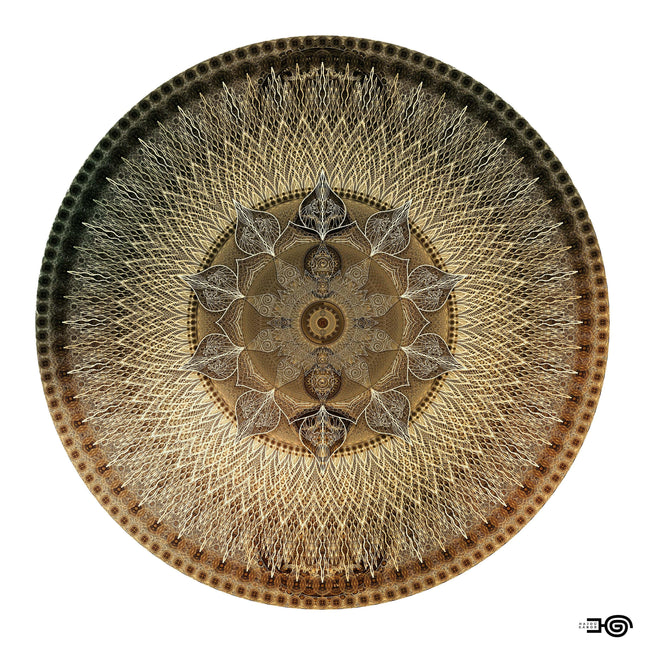 Gold Mandala Meditations-Kunstdruck: Boho-Wandkunst für friedliche Dekoration
