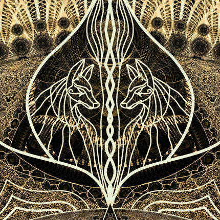 Gold Mandala Meditations-Kunstdruck: Boho-Wandkunst für friedliche Dekoration