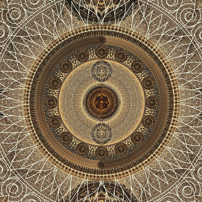 Gold Mandala Meditations-Kunstdruck: Boho-Wandkunst für friedliche Dekoration