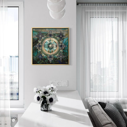 Turquoise Sacred Bohemian Mandala Wall Art Print, Meditation Wall Decor, Zen Yoga Wall Print