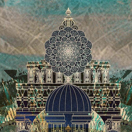 Turquoise Sacred Bohemian Mandala Wall Art Print, Meditation Wall Decor, Zen Yoga Wall Print