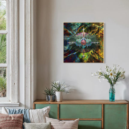 Celestial Fractal Mandala Gateway  Psychedelic Sacred Geometry Wall Art Print