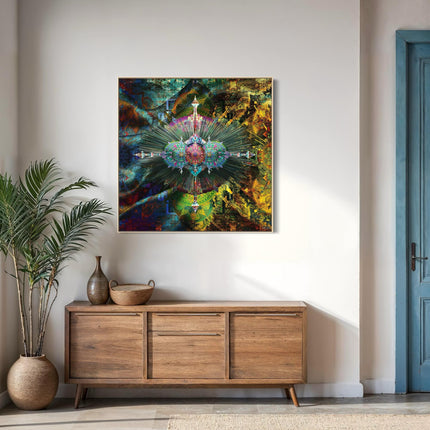 Celestial Fractal Mandala Gateway  Psychedelic Sacred Geometry Wall Art Print