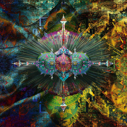 Celestial Fractal Mandala Gateway  Psychedelic Sacred Geometry Wall Art Print