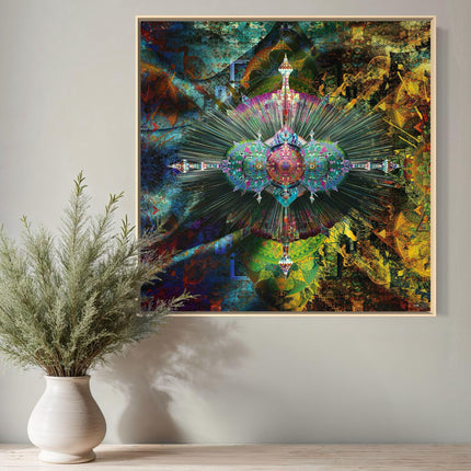 Celestial Fractal Mandala Gateway  Psychedelic Sacred Geometry Wall Art Print