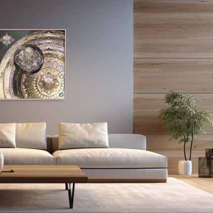 Genesis- Gold & Lavender Mandala Art Print,Sacred Geometry Wall Decor
