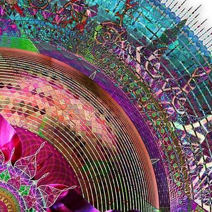 Mystic Lotus Mandala Art Print  Teal Magenta Sacred Geometry Wall Art (Digital Download)
